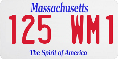 MA license plate 125WM1
