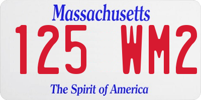 MA license plate 125WM2