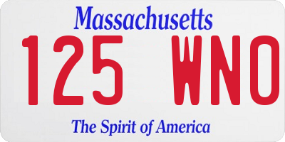 MA license plate 125WN0