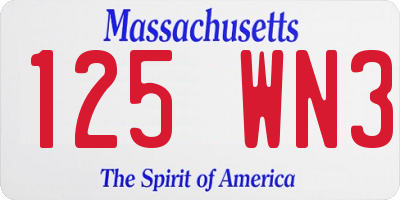 MA license plate 125WN3