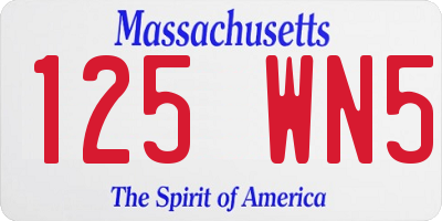MA license plate 125WN5