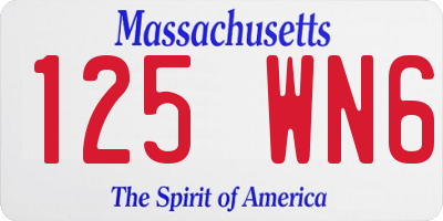 MA license plate 125WN6