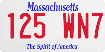 MA license plate 125WN7