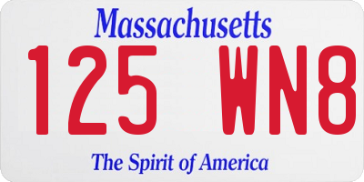 MA license plate 125WN8
