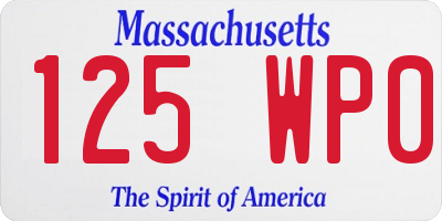 MA license plate 125WP0