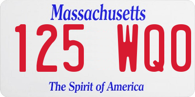 MA license plate 125WQ0