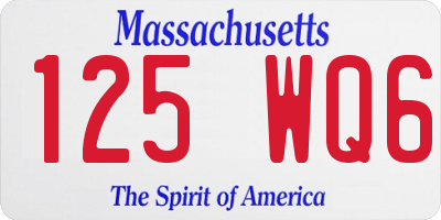 MA license plate 125WQ6