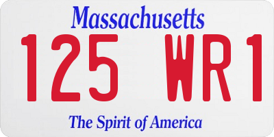 MA license plate 125WR1