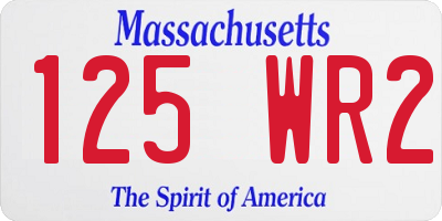 MA license plate 125WR2
