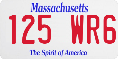 MA license plate 125WR6