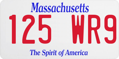 MA license plate 125WR9