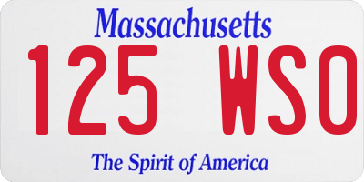 MA license plate 125WS0