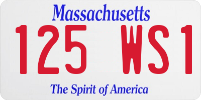 MA license plate 125WS1