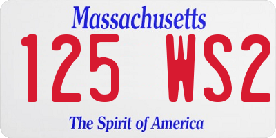 MA license plate 125WS2