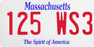 MA license plate 125WS3