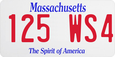 MA license plate 125WS4