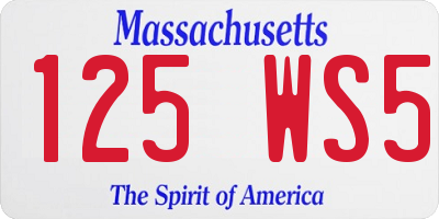MA license plate 125WS5