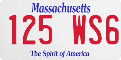 MA license plate 125WS6