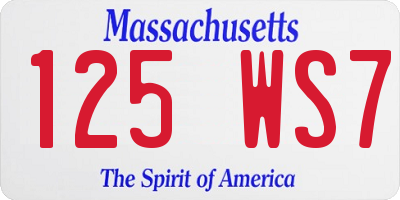 MA license plate 125WS7