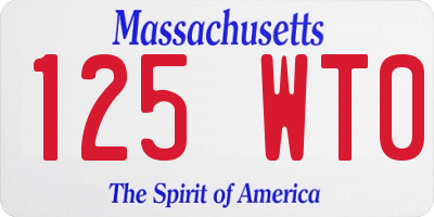 MA license plate 125WT0