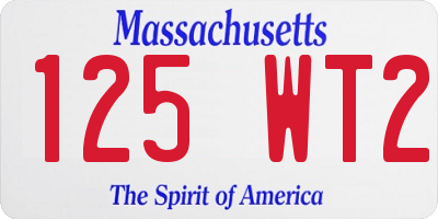 MA license plate 125WT2