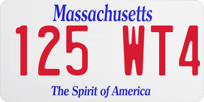 MA license plate 125WT4