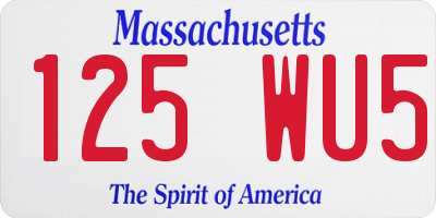 MA license plate 125WU5