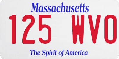 MA license plate 125WV0