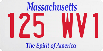 MA license plate 125WV1