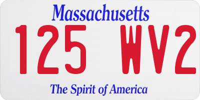 MA license plate 125WV2