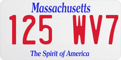MA license plate 125WV7