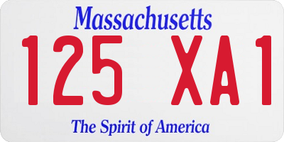 MA license plate 125XA1