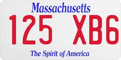 MA license plate 125XB6