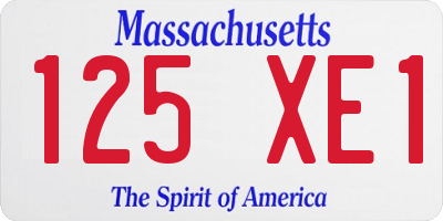 MA license plate 125XE1