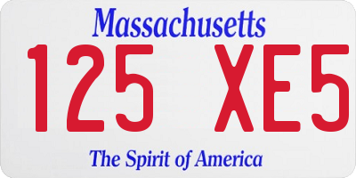MA license plate 125XE5
