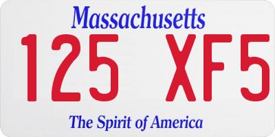MA license plate 125XF5