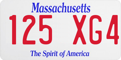 MA license plate 125XG4