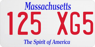 MA license plate 125XG5