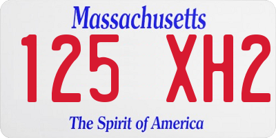 MA license plate 125XH2