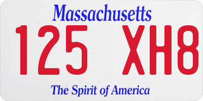 MA license plate 125XH8