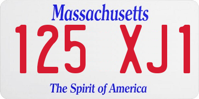 MA license plate 125XJ1