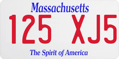 MA license plate 125XJ5