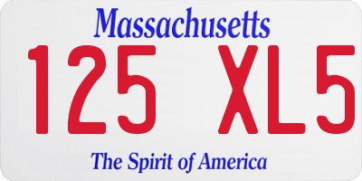 MA license plate 125XL5