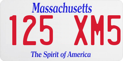 MA license plate 125XM5