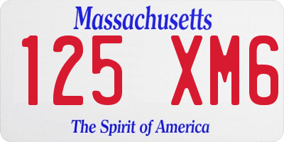 MA license plate 125XM6