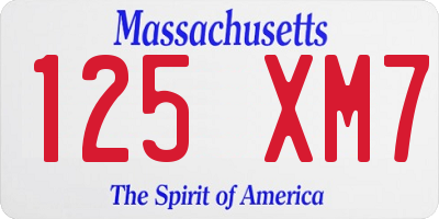 MA license plate 125XM7