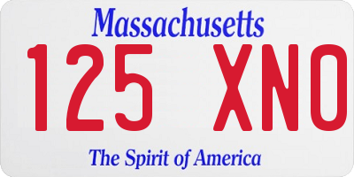 MA license plate 125XN0
