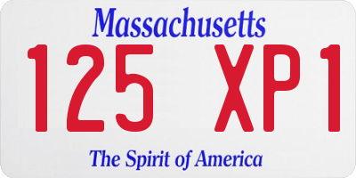 MA license plate 125XP1