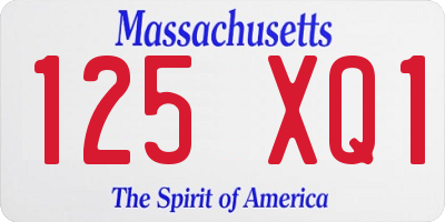 MA license plate 125XQ1