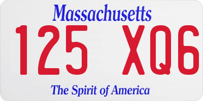 MA license plate 125XQ6